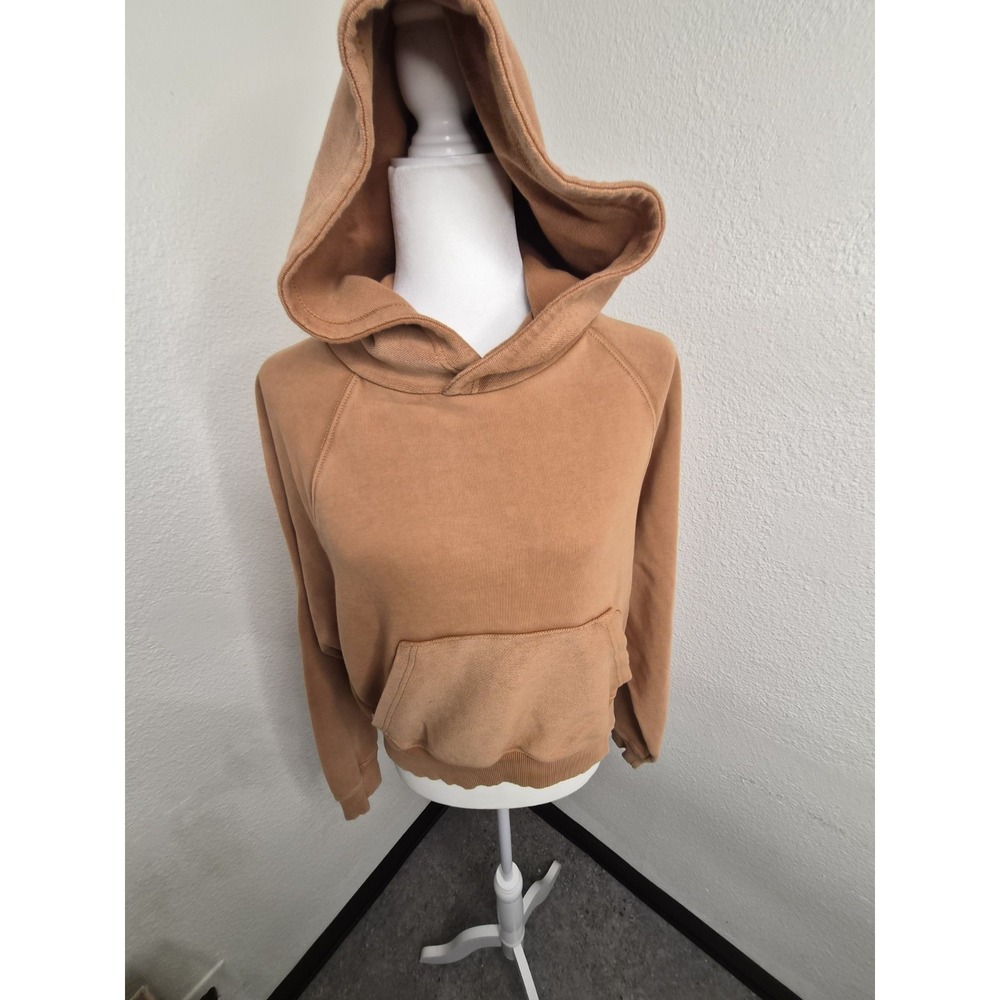 Aerie Textured [Waffle-Knit / Fleece] Oversized Hoodie Sweatshirt - Brown / Rust